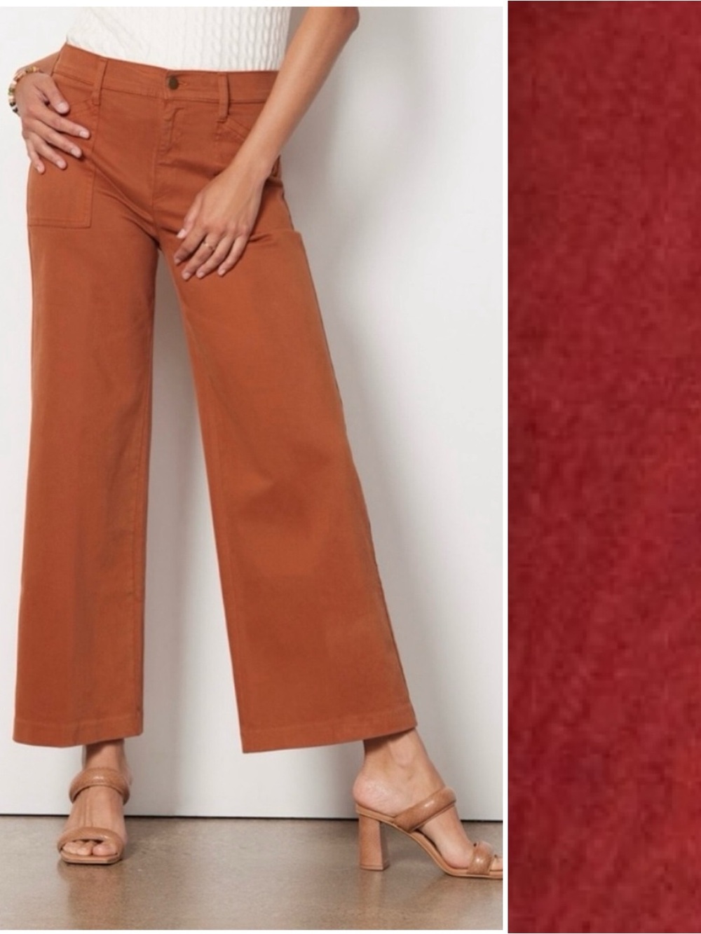 BOGO! EVEREVE Beth Wide Leg Trouser Pant Picante Burgundy 25